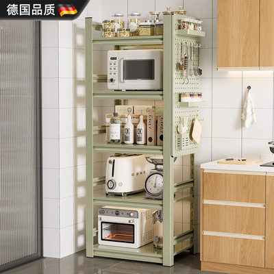 德国进口厨房置物架落地多层多功能收纳架货架橱柜微波炉烤箱锅架