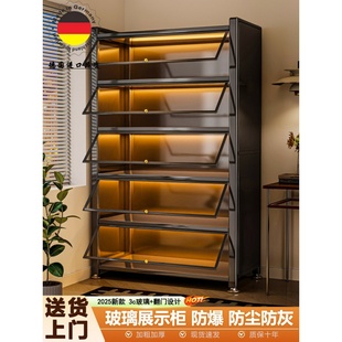 德国进口手办柜痛柜多层玻璃柜客厅书柜防尘展示柜落地铁皮收纳柜