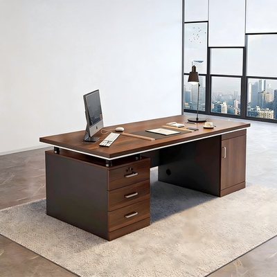 德国进口办公桌老板桌高级感大板桌办公室职员桌椅组合现代大班台