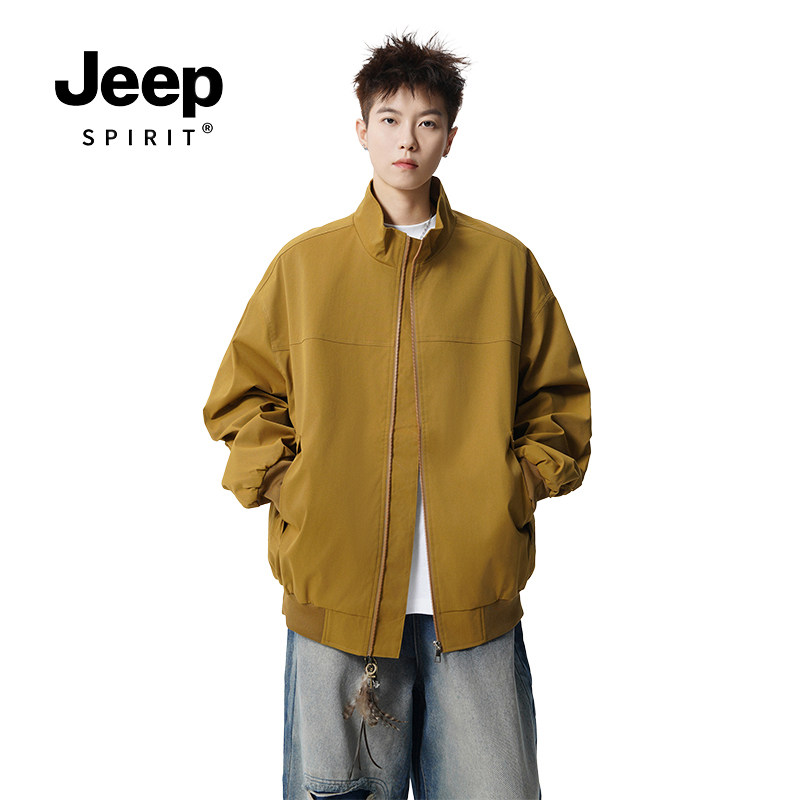 JEEP SPIRIT春秋立领夹克男休闲风运动外套百搭外套高级感工装风