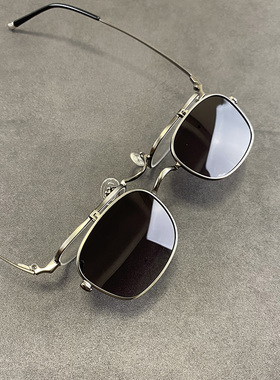 小框复古可翻盖太阳镜可配近视