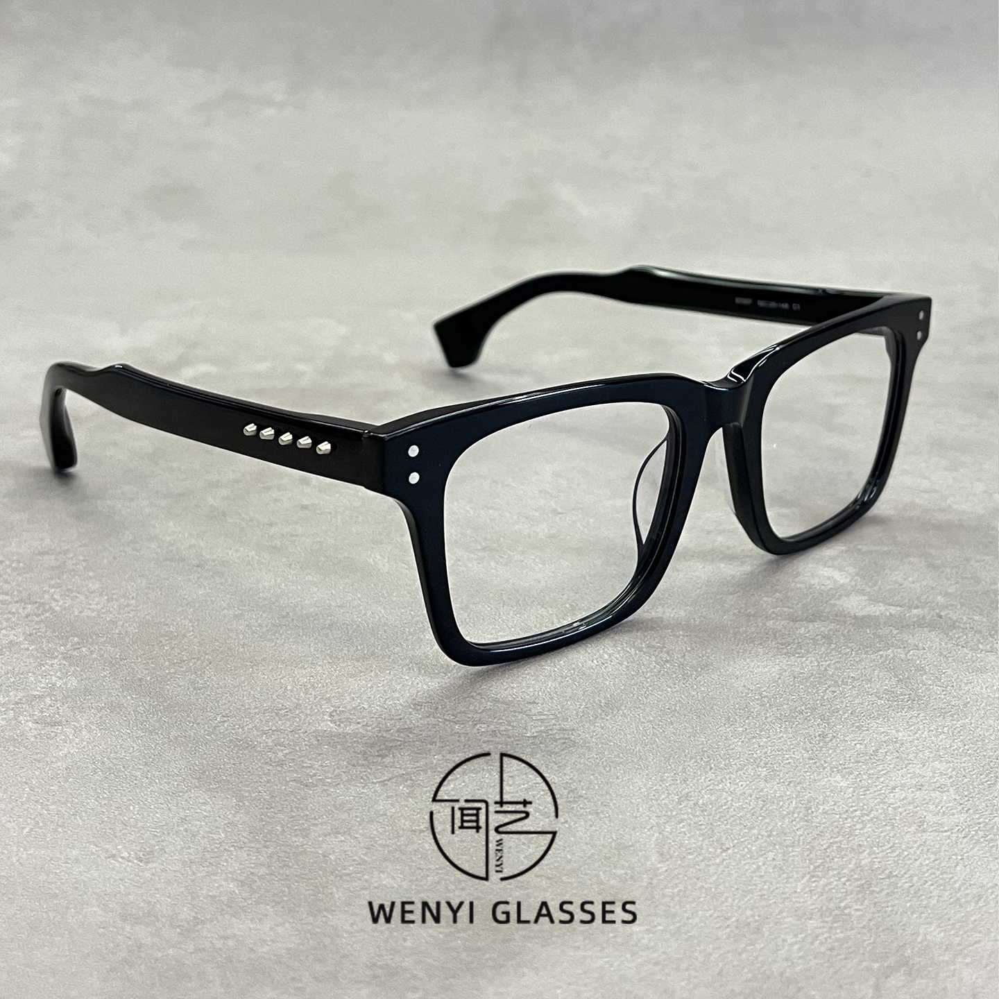 52口20板材素颜神器方框黑色眼镜