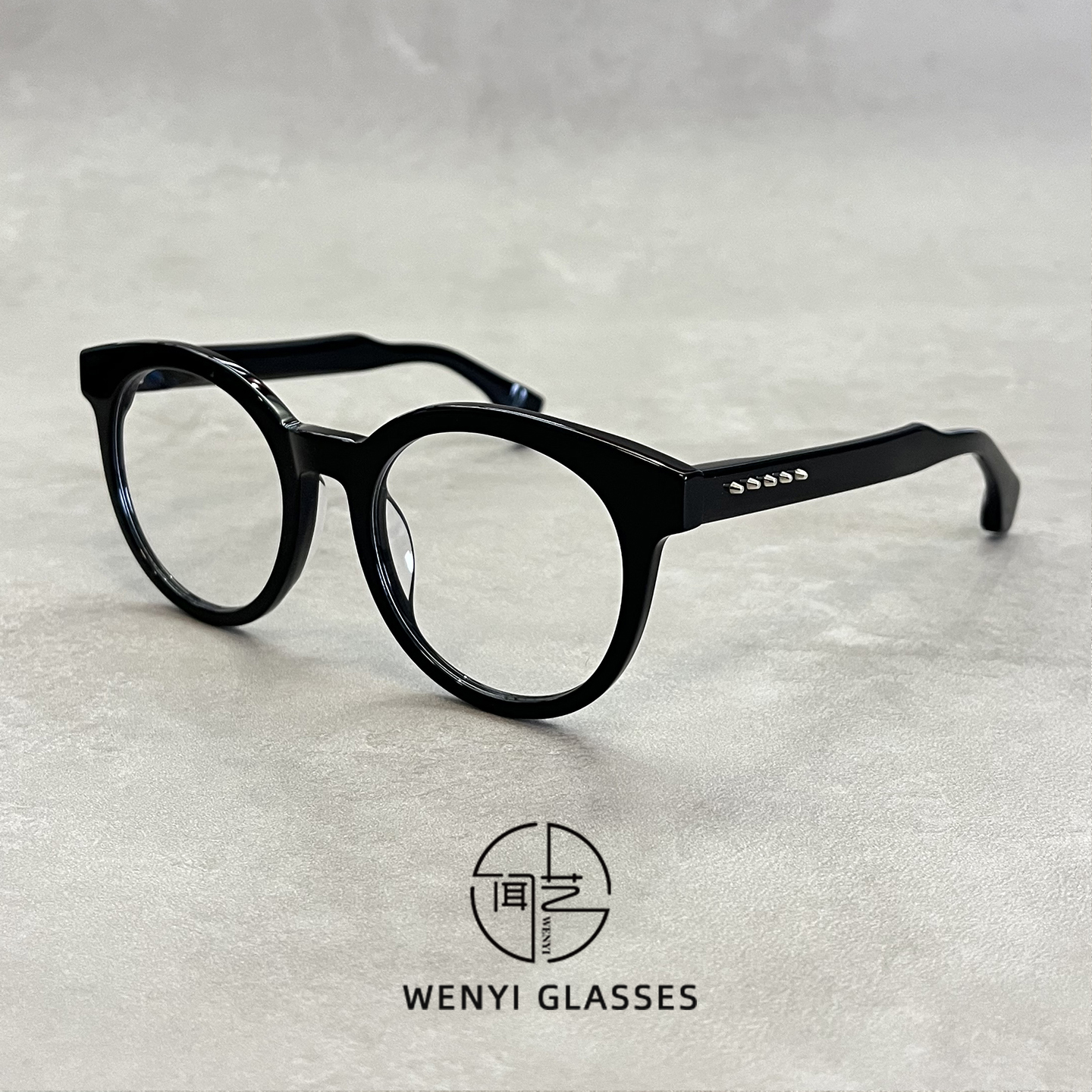 53口21圆形韩版黑框眼镜男女装饰平光镜素颜神器粗框镜架可配近视
