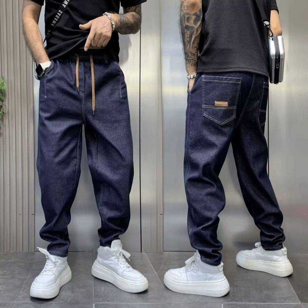 春秋新款男士蓝色水洗牛仔裤宽松大码老爹裤小脚哈伦裤休闲长裤潮,男装,牛仔裤,淘宝优惠券,粉丝福利购,淘宝优惠卷