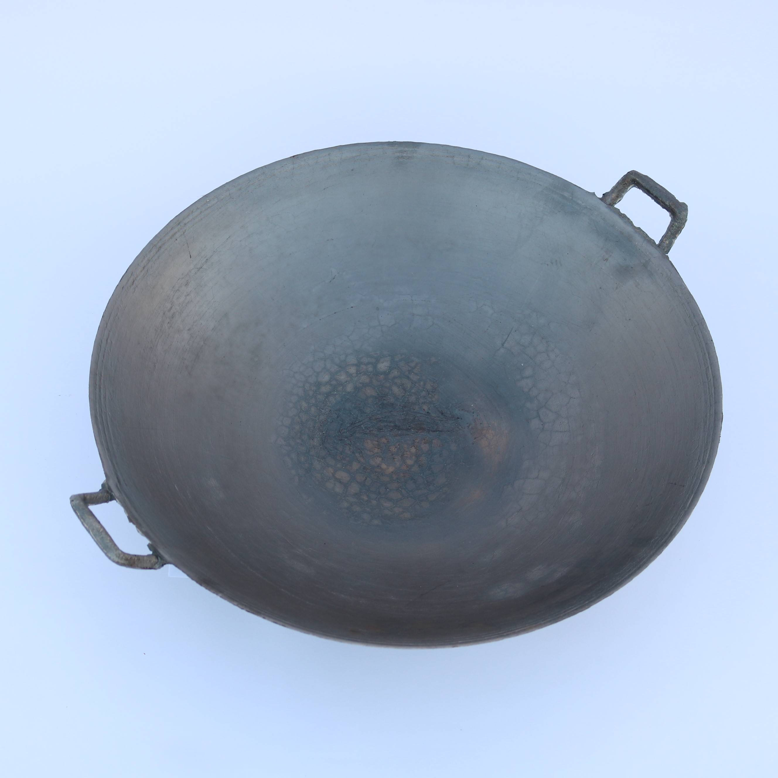 老式传统炒锅生铁锅老铁锅双耳炒锅炒菜锅农村铁锅36~60cm尖底锅