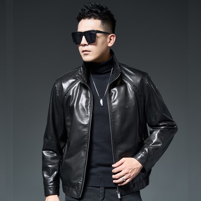 2025山羊皮短款夹克外套