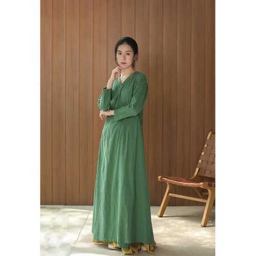 照本堂棉麻长款系带汉服