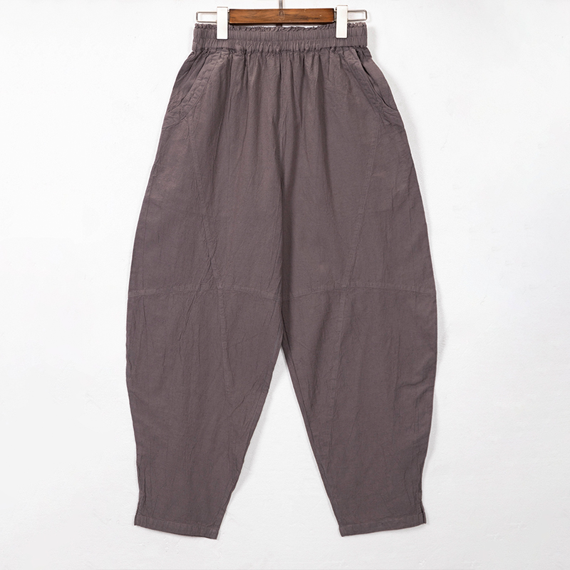 【照本堂】2025秋季新款棉麻长裤男亚麻20支舒适阔腿收脚裤M22759