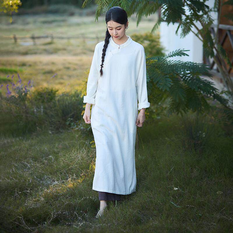 【照本堂】2026春季新款新中式女装国风复古8支小立领长裙W32643
