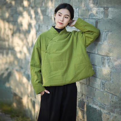 【照本堂】冬季新款棉衣棉服女轻薄15支小立领斜襟上衣W12604