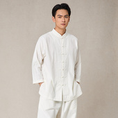 盘扣衬衫 M12470 新款 棉麻上衣男20支中式 照本堂男装 2025秋季