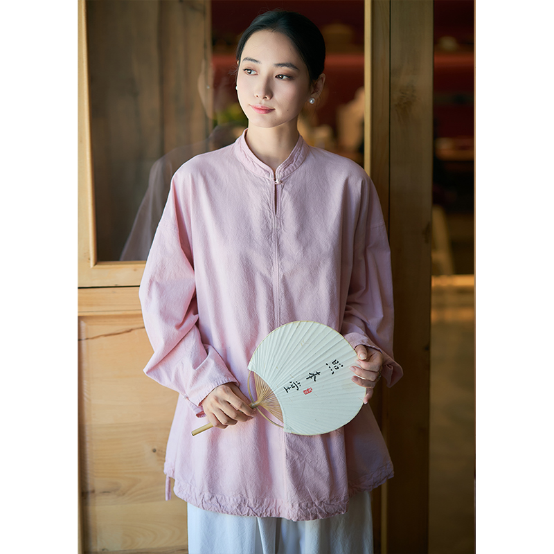 【照本堂】2025秋季新款女装中式棉麻21支休闲舒适国风上衣W12761