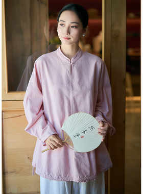 【照本堂】2026春季新款女装中式棉麻21支休闲舒适国风上衣W12761