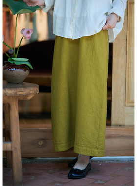 【照本堂】2025冬季新款女装棉麻双层舒适简约半身裙W22798