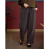 女舒适保暖简约百搭棉裤 W22851 新款 棉麻长裤 照本堂 2025冬季