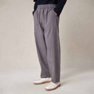 男20支高档拼接直筒长裤 棉麻休闲裤 2025新款 M22468 照本堂男装