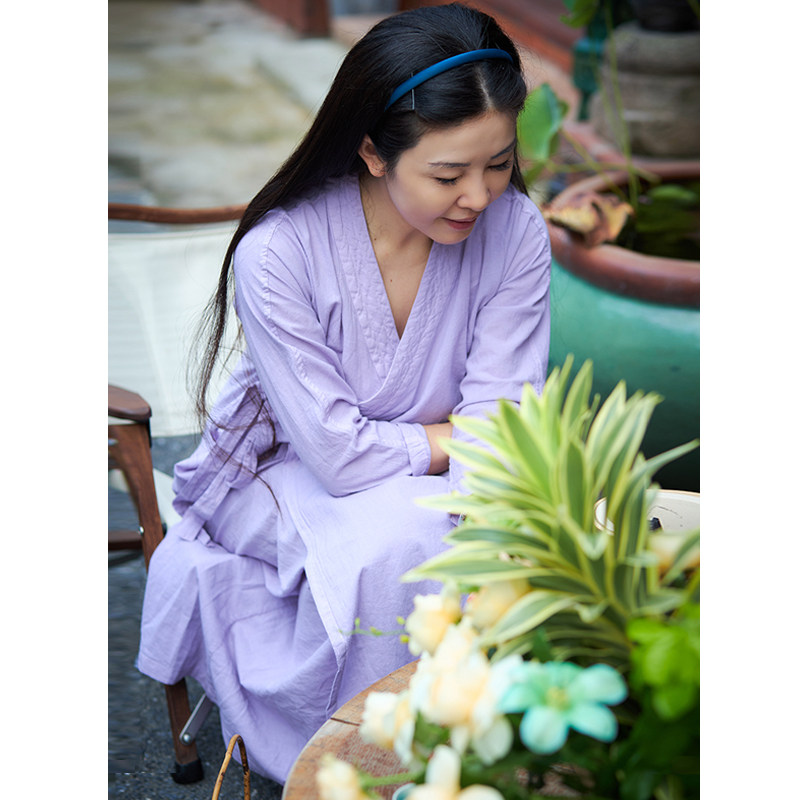 照本堂棉麻长款系带汉服