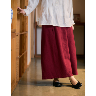 女装 新款 2026春季 10支休闲纯色长裙拼接半身裙W22788 照本堂