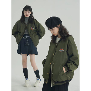 【现货】KeepBlue | 橄榄绿时尚休闲飞行夹克外套女春秋小众上衣