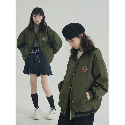 【现货】KeepBlue | 橄榄绿时尚休闲飞行夹克外套女春秋小众上衣