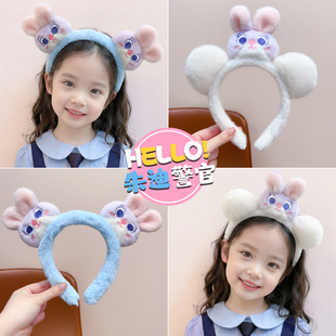 兔子警官毛绒发箍儿童可爱洗脸头箍女童卡通拍照道具甜美发饰头饰