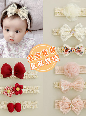 儿童甜美蝴蝶结发带2026新款女童超萌发箍婴幼儿护囟门帽可爱胎帽