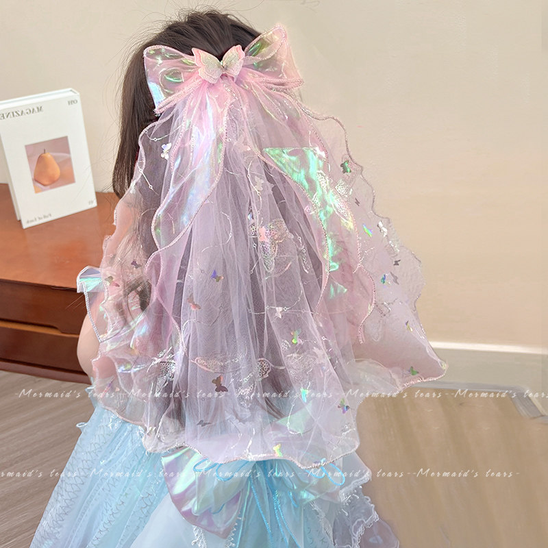 女童头纱公主发饰皇冠发夹