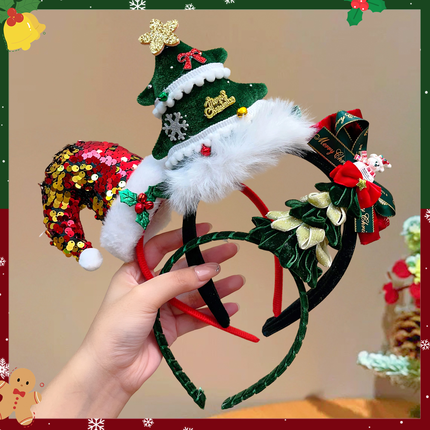 节日配饰圣诞发箍拍照头饰氛围女
