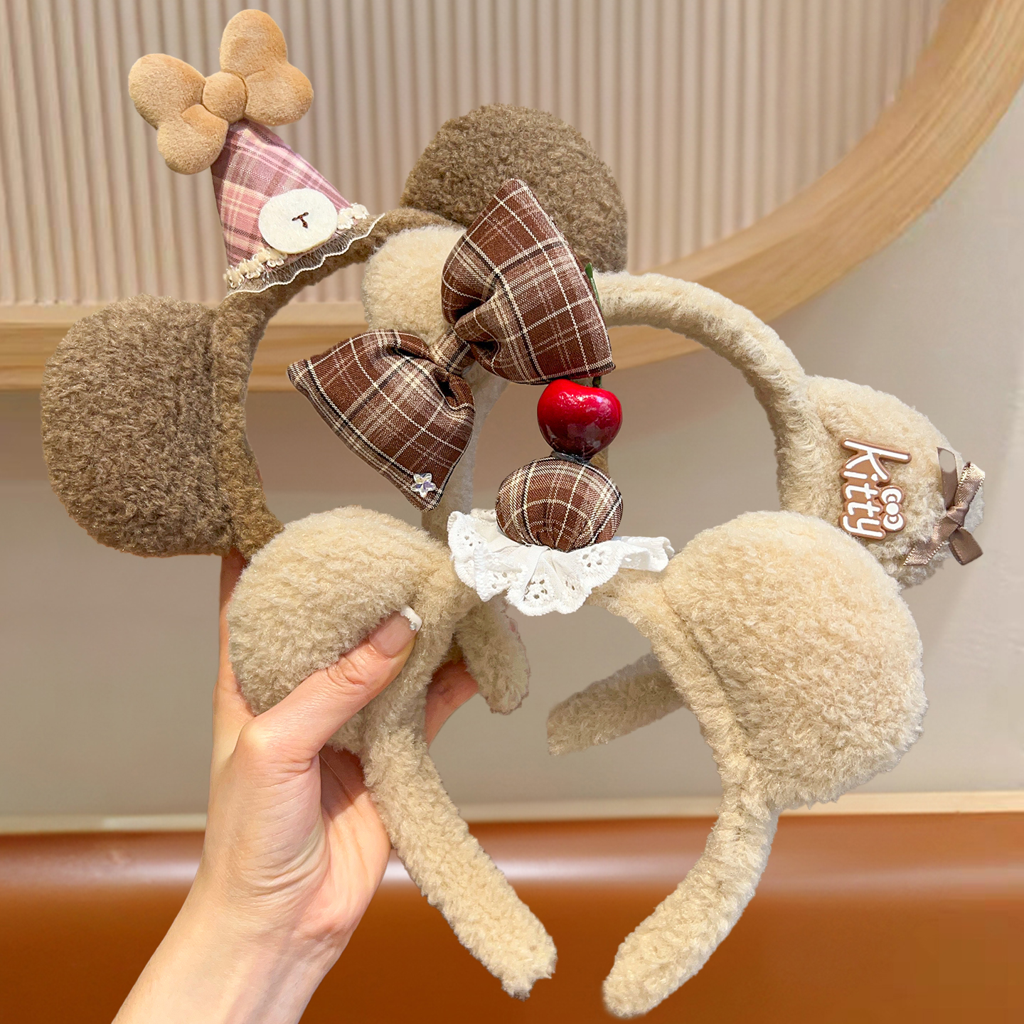 秋冬新款毛茸茸洗脸发箍