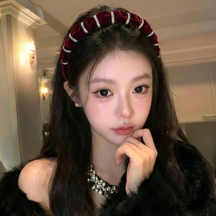 千金风闪钻带齿发箍女2026新款高级感高端高颅顶头箍新年发卡头饰