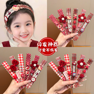 儿童发带魔术贴新年过年碎发神器卡通kt猫宝宝发箍刘海贴女童发饰