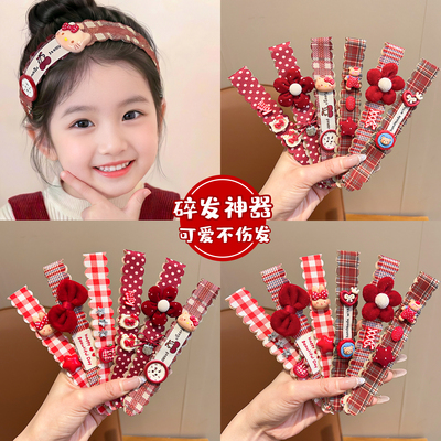 儿童发带魔术贴新年过年碎发神器卡通kt猫宝宝发箍刘海贴女童发饰