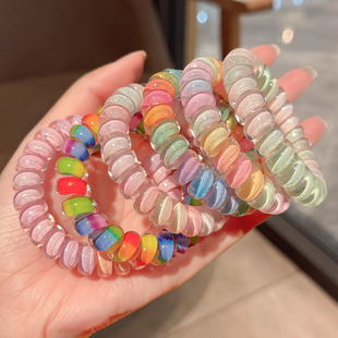 电话线发圈女高级感发绳夏天清新百搭日常头绳耐用高弹力简约发绳