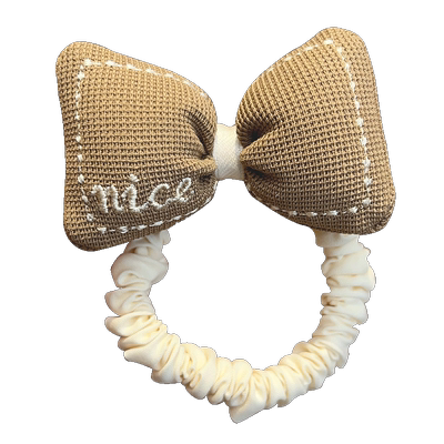 奶咖色头绳儿童发圈蝴蝶结2024