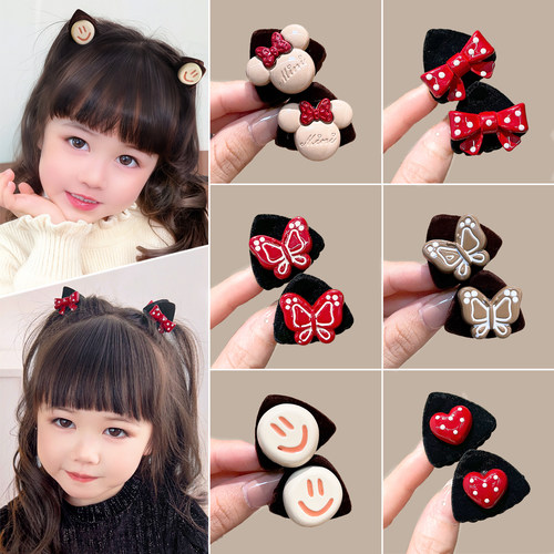 植绒猫耳儿童抓夹2025新款发夹