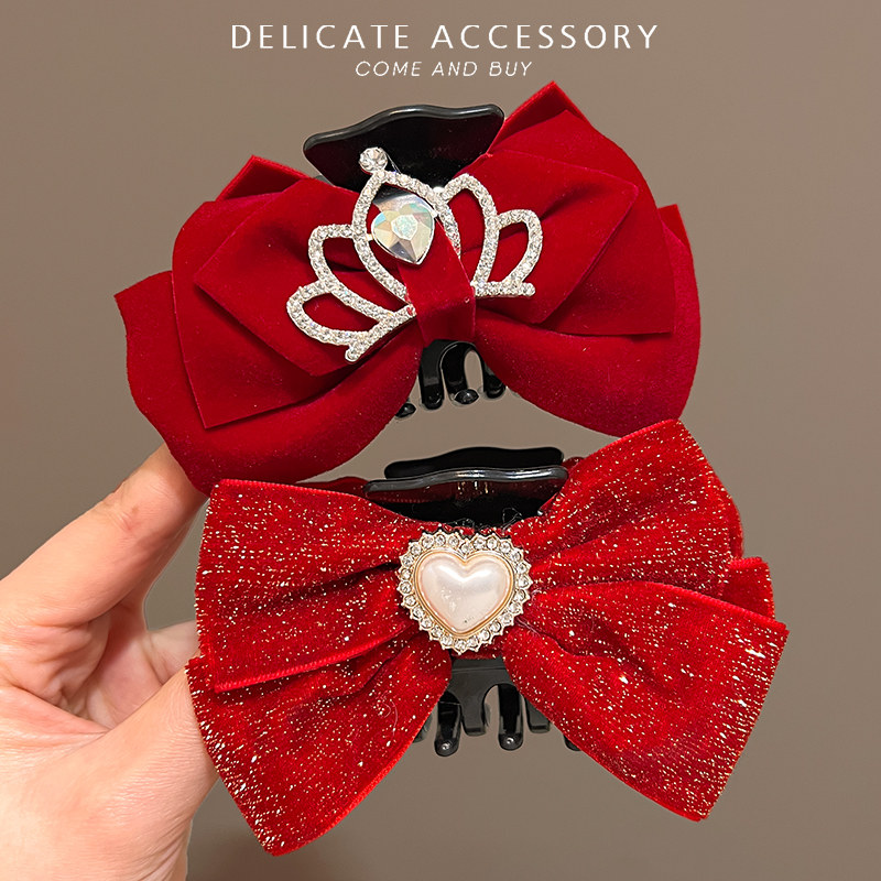 儿童新年发饰在逃公主抓夹蝴蝶结红色发夹子女童过年新款发卡头饰,童装/婴儿装/亲子装,发饰,淘宝优惠券,粉丝福利购,淘宝优惠卷