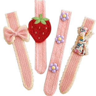 儿童秋冬针织魔术贴发箍小女孩粘头发发带女童刘海碎发神器发饰