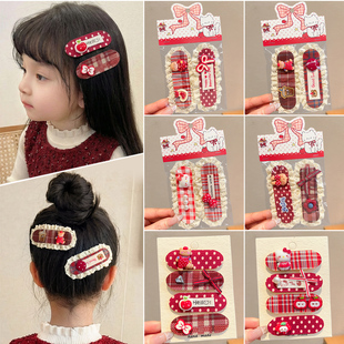 新年儿童头饰前额魔术贴刘海贴侧边碎发发帖可爱马年粘头发发饰