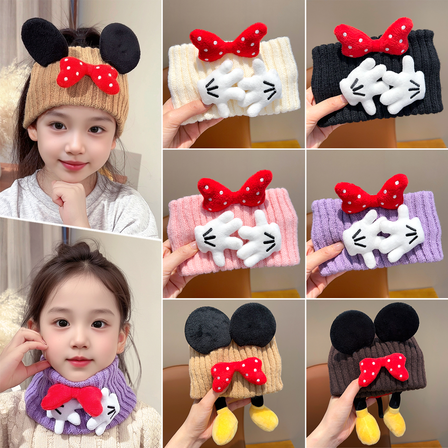 新款女孩外出保暖蝴蝶结耳朵发饰