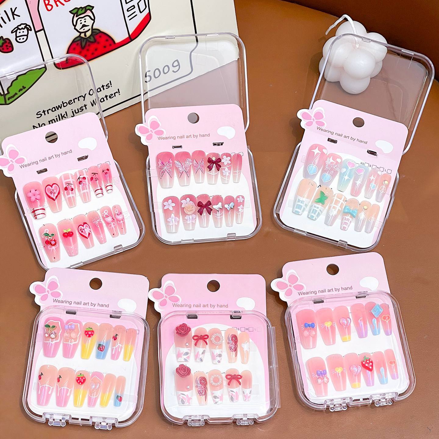 儿童美甲贴片穿戴甲8-12岁女童指甲贴长款高级显白少女心学生专用指甲贴片果冻胶自粘可拆卸立体贴纸新年礼物,文具电教/文化用品/商务用品,贴纸/立体贴纸,淘宝优惠券,粉丝福利购,淘宝优惠卷