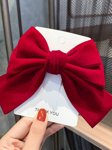 Детский аксессуар для волос с бантиком, заколка для волос, шпильки для волос, красная заколка-крабик