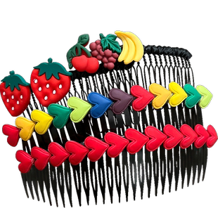 儿童插梳加长款碎发整理神器女童后脑勺发梳女孩前额刘海发夹头饰