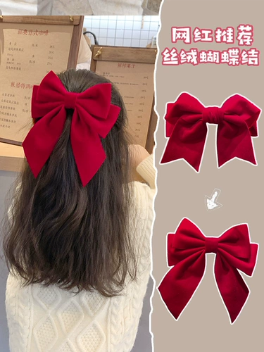 Детский аксессуар для волос с бантиком, заколка для волос, шпильки для волос, красная заколка-крабик