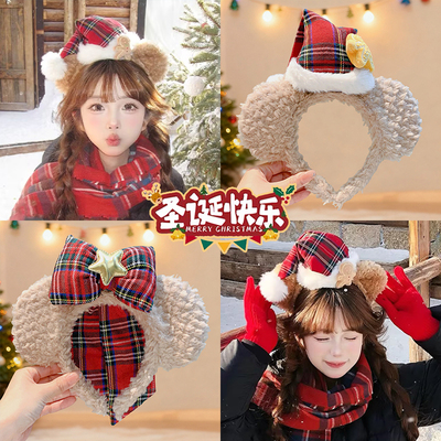 2025圣诞节冬季雪莉玫毛绒发箍女