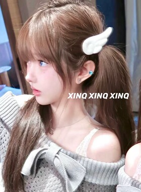 蓬松羽翼造型侧边发夹修饰脸型短发专用元气少女造型百搭装饰头饰
