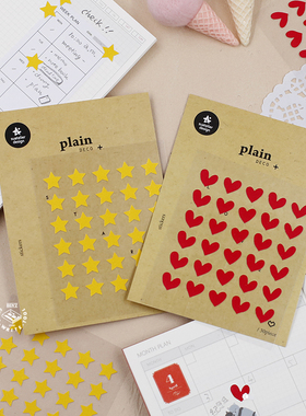 韩国SONIA爱心星星标识贴纸 重点标记记号贴 纸质材质手账装饰