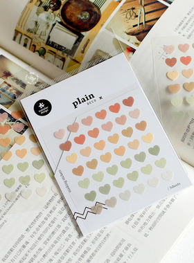 韩国SONIA贴纸 莫兰迪小心心手账贴画 笔记标记重点贴手帐DIY装饰