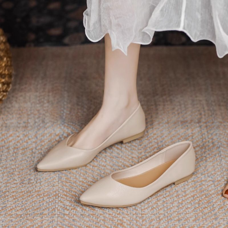 真皮单鞋女2025年新款秋季仙女温柔风软底平底鞋女浅口百搭豆豆鞋,女鞋,休闲凉鞋,淘宝优惠券,粉丝福利购,淘宝优惠卷