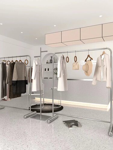 服装不锈钢拉丝货架展示架落地架