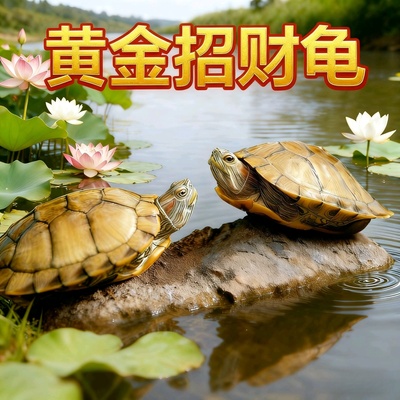 巴西龟黄金长寿龟外塘龟红耳龟观赏宠物龟大小乌龟苗活体乌龟活物